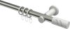 10204211-103932 Gardinenstange Metall 20 mm Ø PLATON - Zoena Edelstahl-Optik / Weiß