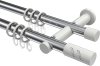 10204212-101232 Gardinenstange Metall 20 mm Ø 2-läufig PLATON - Zoena Chrom / Weiß