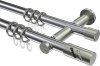10204212-XX1239 Gardinenstange Metall 20 mm Ø 2-läufig PLATON - Zoena Chrom / Edelstahl-Optik