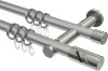 10204212-XX3339 Gardinenstange Metall 20 mm Ø 2-läufig PLATON - Zoena Silbergrau / Edelstahl-Optik