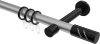 10204225-103329 Gardinenstange Metall 20 mm Ø PRESTIGE - Zoena Silbergrau / Schwarz