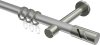 10204225-103339 Gardinenstange Metall 20 mm Ø PRESTIGE - Zoena Silbergrau / Edelstahl-Optik