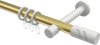 10204225-XX3832 Gardinenstange Metall 20 mm Ø PRESTIGE - Zoena Messing-Optik / Weiß