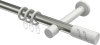 10204225-103932 Gardinenstange Metall 20 mm Ø PRESTIGE - Zoena Edelstahl-Optik / Weiß