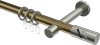10204225-XX9539 Gardinenstange Metall 20 mm Ø PRESTIGE - Zoena Messing Antik / Edelstahl-Optik