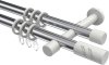 10204226-101232 Gardinenstange Metall 20 mm Ø 2-läufig PRESTIGE - Zoena Chrom / Weiß