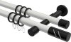 10204226-103229 Gardinenstange Metall 20 mm Ø 2-läufig PRESTIGE - Zoena Weiß / Schwarz