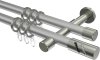 10204226-XX3339 Gardinenstange Metall 20 mm Ø 2-läufig PRESTIGE - Zoena Silbergrau / Edelstahl-Optik