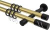 10204226-XX3829 Gardinenstange Metall 20 mm Ø 2-läufig PRESTIGE - Zoena Messing-Optik / Schwarz