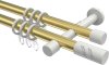 10204226-XX3832 Gardinenstange Metall 20 mm Ø 2-läufig PRESTIGE - Zoena Messing-Optik / Weiß