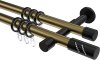 10204226-109529 Gardinenstange Metall 20 mm Ø 2-läufig PRESTIGE - Zoena Messing Antik / Schwarz