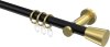 10204611-XX2938 Gardinenstange Metall 20 mm Ø PLATON - Sitra Schwarz / Messing-Optik