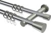 10204612-XX1239 Gardinenstange Metall 20 mm Ø 2-läufig PLATON - Sitra Chrom / Edelstahl-Optik