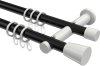10204612-XX2932 Gardinenstange Metall 20 mm Ø 2-läufig PLATON - Sitra Schwarz / Weiß