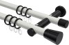 10204612-103229 Gardinenstange Metall 20 mm Ø 2-läufig PLATON - Sitra Weiß / Schwarz
