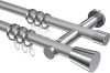 10204612-XX3312 Gardinenstange Metall 20 mm Ø 2-läufig PLATON - Sitra Silbergrau / Chrom