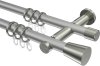 10204612-XX3339 Gardinenstange Metall 20 mm Ø 2-läufig PLATON - Sitra Silbergrau / Edelstahl-Optik