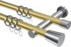 10204612-XX3812 Gardinenstange Metall 20 mm Ø 2-läufig PLATON - Sitra Messing-Optik / Chrom