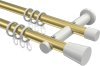 10204612-XX3832 Gardinenstange Metall 20 mm Ø 2-läufig PLATON - Sitra Messing-Optik / Weiß