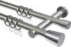 10204612-XX3912 Gardinenstange Metall 20 mm Ø 2-läufig PLATON - Sitra Edelstahl-Optik / Chrom