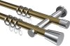 10204612-XX9512 Gardinenstange Metall 20 mm Ø 2-läufig PLATON - Sitra Messing Antik / Chrom