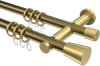 10204612-XX9538 Gardinenstange Metall 20 mm Ø 2-läufig PLATON - Sitra Messing Antik / Messing-Optik