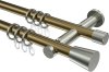 10204612-XX9539 Gardinenstange Metall 20 mm Ø 2-läufig PLATON - Sitra Messing Antik / Edelstahl-Optik