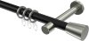 10204625-102939 Gardinenstange Metall 20 mm Ø PRESTIGE - Sitra Schwarz / Edelstahl-Optik