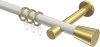 10204625-XX3238 Gardinenstange Metall 20 mm Ø PRESTIGE - Sitra Weiß / Messing-Optik