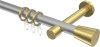 10204625-XX3338 Gardinenstange Metall 20 mm Ø PRESTIGE - Sitra Silbergrau / Messing-Optik