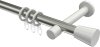 10204625-103932 Gardinenstange Metall 20 mm Ø PRESTIGE - Sitra Edelstahl-Optik / Weiß
