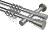 10204626-XX1239 Gardinenstange Metall 20 mm Ø 2-läufig PRESTIGE - Sitra Chrom / Edelstahl-Optik