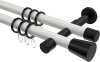 10204626-103229 Gardinenstange Metall 20 mm Ø 2-läufig PRESTIGE - Sitra Weiß / Schwarz