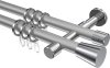 10204626-XX3312 Gardinenstange Metall 20 mm Ø 2-läufig PRESTIGE - Sitra Silbergrau / Chrom