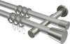 10204626-XX3339 Gardinenstange Metall 20 mm Ø 2-läufig PRESTIGE - Sitra Silbergrau / Edelstahl-Optik