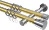 10204626-XX3812 Gardinenstange Metall 20 mm Ø 2-läufig PRESTIGE - Sitra Messing-Optik / Chrom