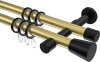 10204626-XX3829 Gardinenstange Metall 20 mm Ø 2-läufig PRESTIGE - Sitra Messing-Optik / Schwarz