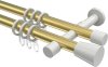 10204626-XX3832 Gardinenstange Metall 20 mm Ø 2-läufig PRESTIGE - Sitra Messing-Optik / Weiß