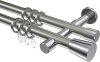 10204626-XX3912 Gardinenstange Metall 20 mm Ø 2-läufig PRESTIGE - Sitra Edelstahl-Optik / Chrom