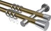 10204626-XX9512 Gardinenstange Metall 20 mm Ø 2-läufig PRESTIGE - Sitra Messing Antik / Chrom