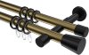 10204626-XX9529 Gardinenstange Metall 20 mm Ø 2-läufig PRESTIGE - Sitra Messing Antik / Schwarz