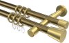 10204626-XX9538 Gardinenstange Metall 20 mm Ø 2-läufig PRESTIGE - Sitra Messing Antik / Messing-Optik