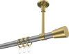 10204633-XX3338 Gardinenstange Metall 20 mm Ø SONETTE - Sitra Silbergrau / Messing-Optik