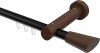 10210307-102919 Innenlauf Gardinenstange Aluminium / Holz 20 mm Ø TALENT - Bero Schwarz / Nussbaum lackiert