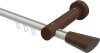 10210307-103219 Innenlauf Gardinenstange Aluminium / Holz 20 mm Ø TALENT - Bero Weiß / Nussbaum lackiert