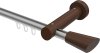 10210307-103319 Innenlauf Gardinenstange Aluminium / Holz 20 mm Ø TALENT - Bero Silbergrau / Nussbaum lackiert