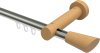 10210307-103930 Innenlauf Gardinenstange Aluminium / Holz 20 mm Ø TALENT - Bero Edelstahl-Optik / Buche lackiert
