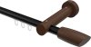 10210407-102919 Innenlauf Gardinenstange Aluminium / Holz 20 mm Ø TALENT - Etta Schwarz / Nussbaum lackiert
