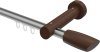 10210407-103319 Innenlauf Gardinenstange Aluminium / Holz 20 mm Ø TALENT - Etta Silbergrau / Nussbaum lackiert