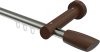 10210407-103919 Innenlauf Gardinenstange Aluminium / Holz 20 mm Ø TALENT - Etta Edelstahl-Optik / Nussbaum lackiert